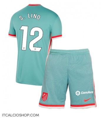 Atletico Madrid Samuel Lino #12 Seconda Maglia Bambino 2024-25 Manica Corta (+ Pantaloni corti)
